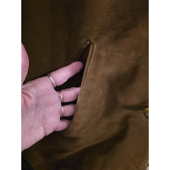 Vtg 70s penny Lane Suede Faux Sherling Collared Jacket Betty Rose Daisy Jones - Picture 6 of 12